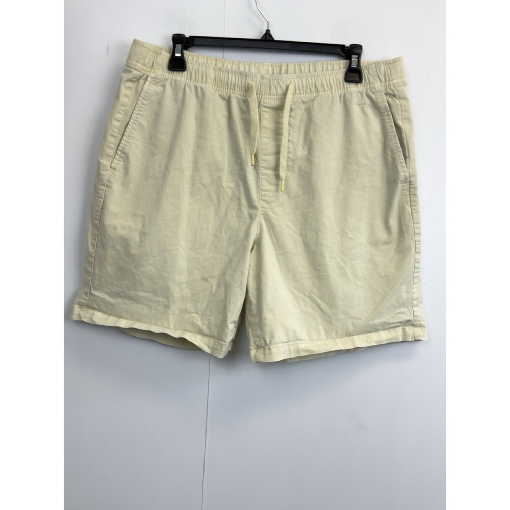 Gap Men's Shorts M Stretch Twill Pull On Drawstring Elastic Waist Pastel‎ Yellow